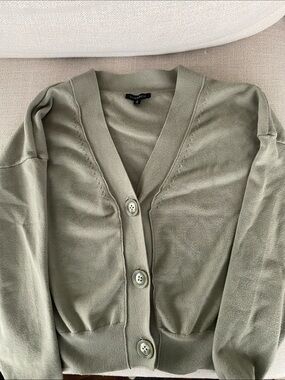 Dynamite Sage Green V-Neck Button Cardigan